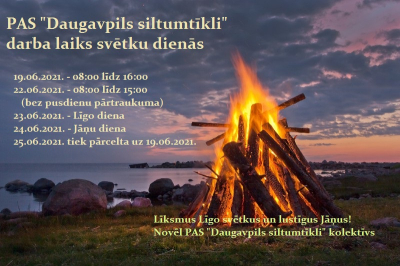 Darba laiks svētku dienās!
