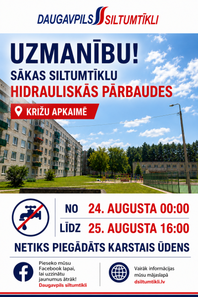 Jaunajā nedēļā sāksim hidrauliskās pārbaudes Križos