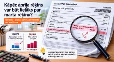 Kāpēc apkures rēķins aprīlī var būt lielāks nekā martā?