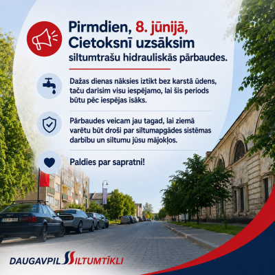 Pirmdien, 8. jūnijā, sākam hidrauliskās pārbaudes Cietoksnī